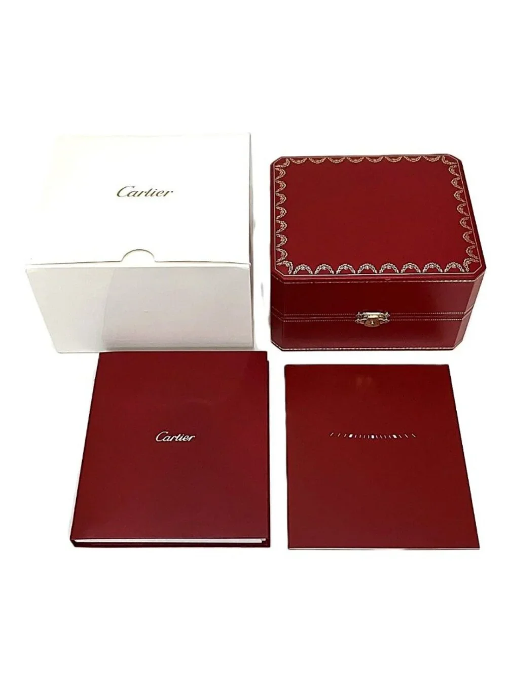Cartier Cles Watch Gross 18k Leather Automatic Winding White Dial
